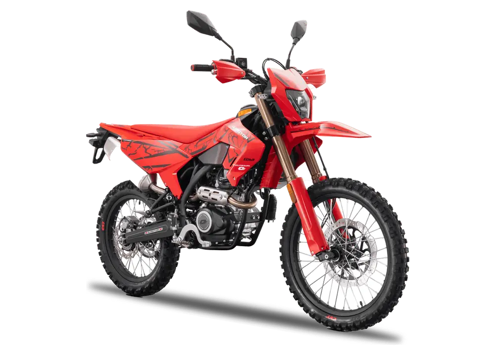 QJ Motor COV 125 Enduro X, color rojo